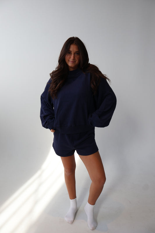 Navy Blue Mockneck