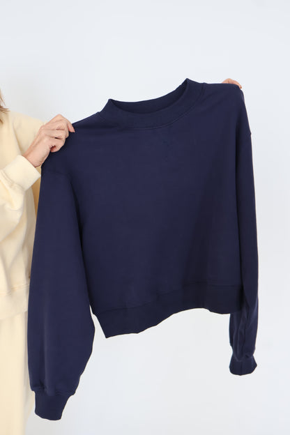 Navy Blue Mockneck+Shorts